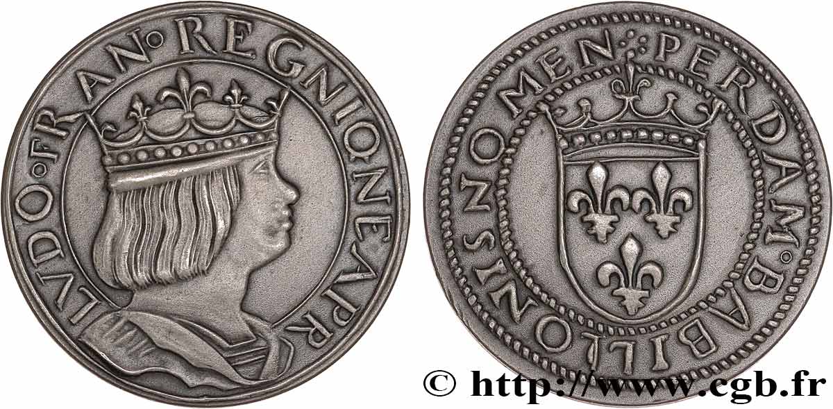 ITALIEN - NAPOLY - LUDWIG XII. Essai de métal (argent) et de module au type du ducat d’or de Naples de Louis XII n.d. Paris VZ 