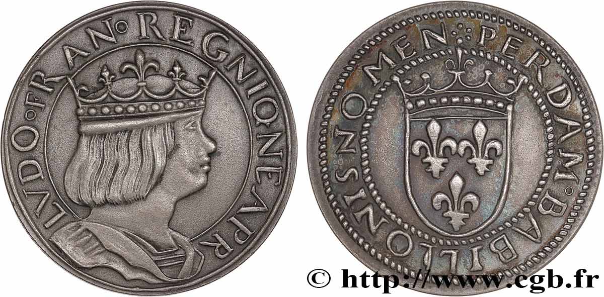 ITALIA - NAPOLI - LUIGI XII Essai de métal (argent) et de module au type du ducat d’or de Naples de Louis XII n.d. Paris SPL 