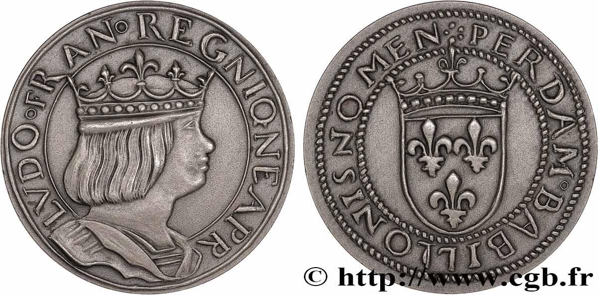 ITALY - NAPLES - LOUIS XII Essai de métal (argent) et de module au type du ducat d’or de Naples de Louis XII n.d. Paris AU 