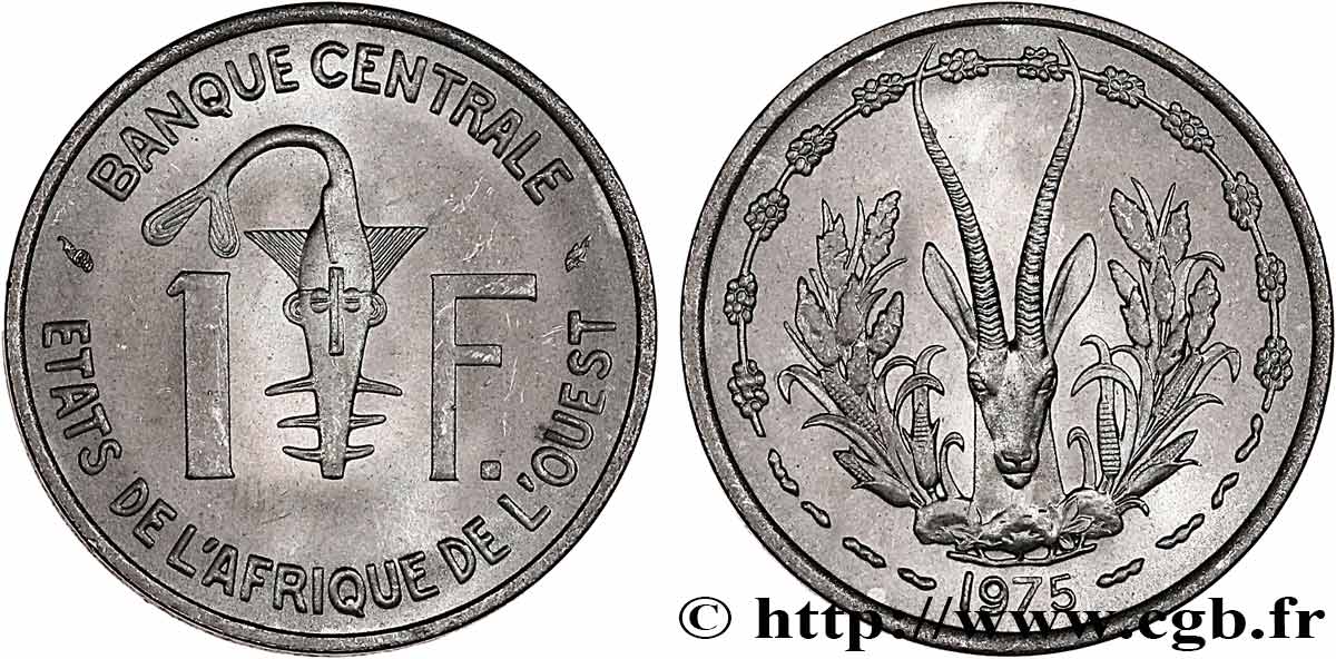 WEST AFRICAN STATES (BCEAO) 1 Franc BCEAO 1975 Paris MS 
