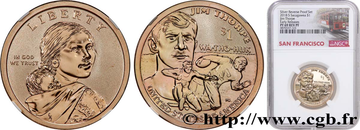 UNITED STATES OF AMERICA 1 Dollar Sacagawea - Proof 2018 San Francisco MS69 NGC