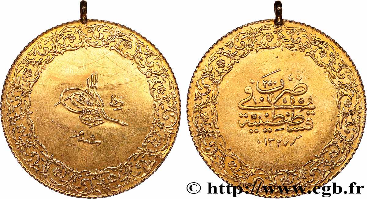 Turkey Sultan Muhammad V Reset Piastres Or Ah An