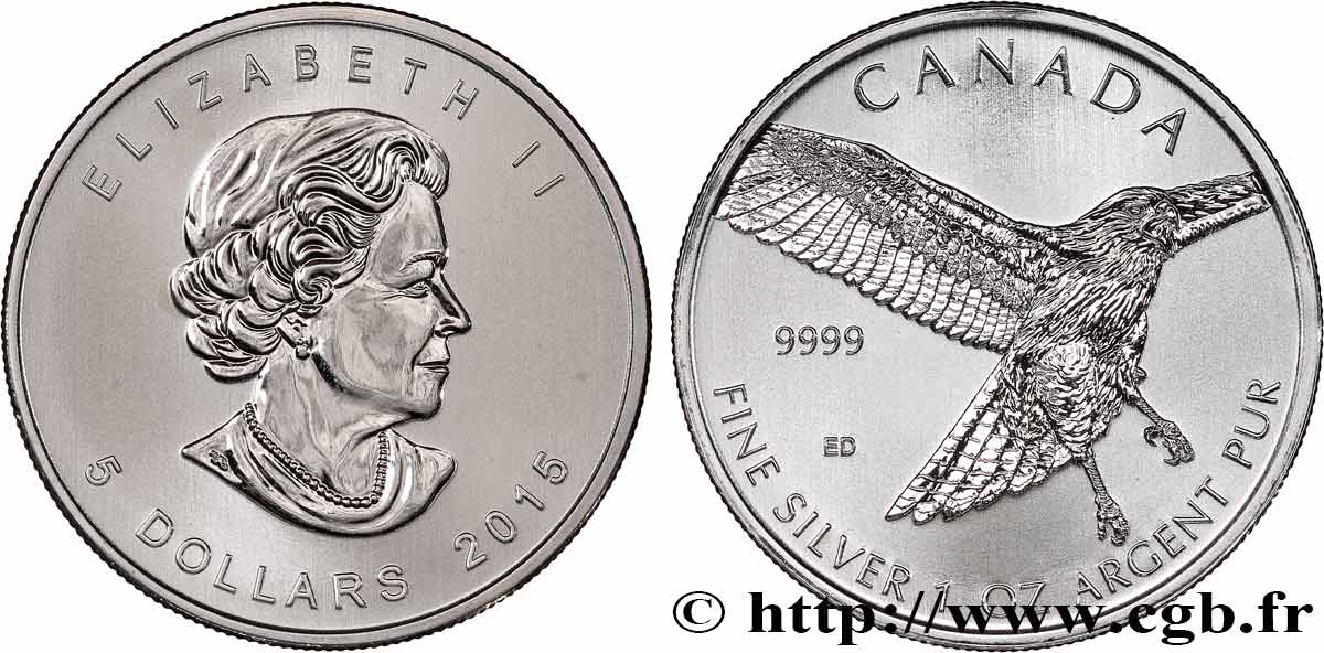 CANADA 5 Dollars Proof Rapace 2015  MS 