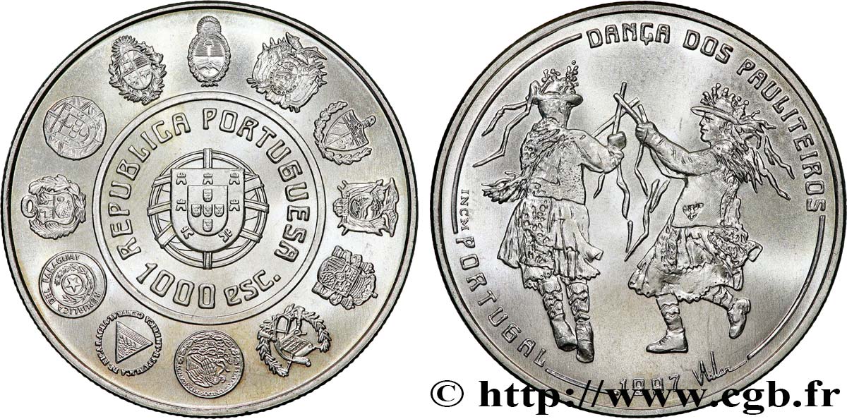 PORTUGAL 1000 Escudos Danse des Pauliteiros 1997 MS
