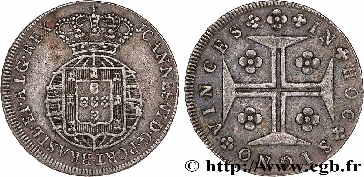 PORTUGAL - KINGDOM OF PORTUGAL - JOHN VI THE CLEMENT 6 Vintens (120 Réis)  n.d.  XF 