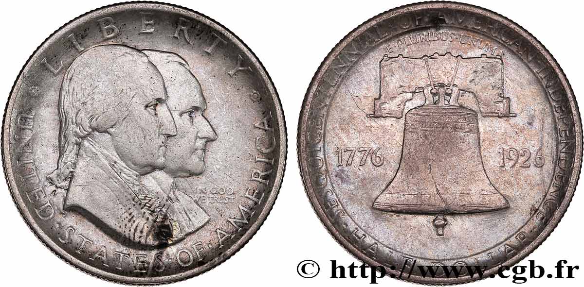 ÉTATS-UNIS D AMÉRIQUE 1/2 Dollar Bicentenaire des U.S.A 1926 Philadelphie TTB