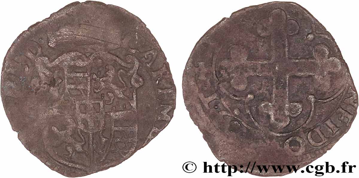 SAVOYEN - HERZOGTUM SAVOYEN - KARL EMANUEL I. Sol de quatre deniers, 1er type 1583 Turin fSS