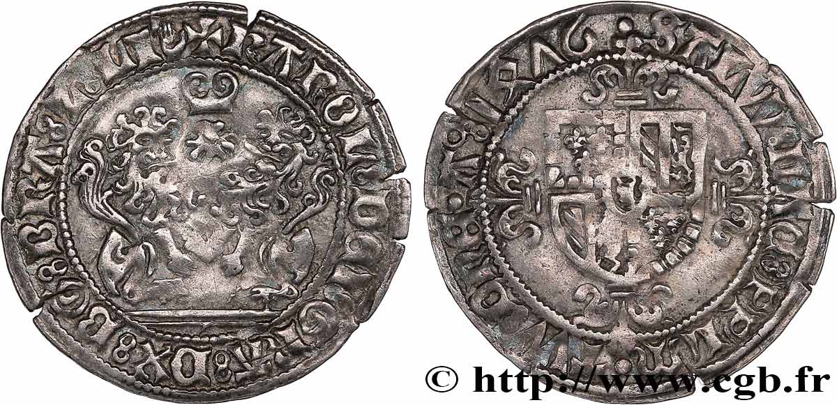 BURGUNDIAN NETHERLANDS - DUCHY OF BRABANT - CHARLES THE BOLD Double briquet 1476 Anvers XF 