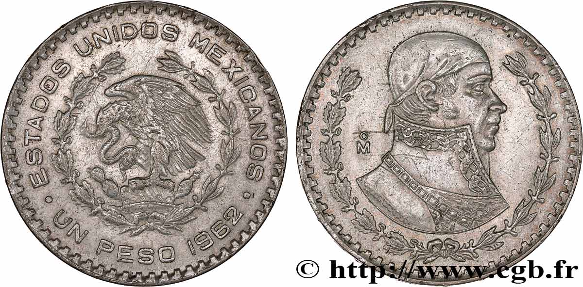 MÉXICO 1 Peso Jose Morelos y Pavon 1962 Mexico MBC