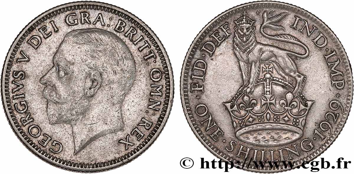 ROYAUME-UNI 1 Shilling Georges V 1929 Londres TTB 