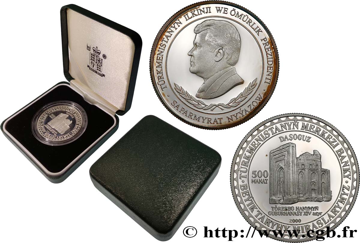 TURKMÉNISTAN 500 Manat Proof Dasoguz 2000 British Royal Mint FDC 