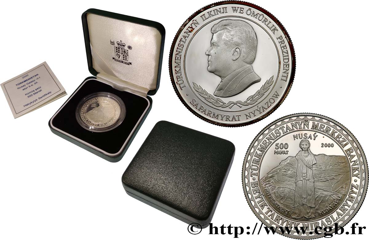 TURKMENISTAN 500 Manat Proof Nisa 2000 British Royal Mint MS 