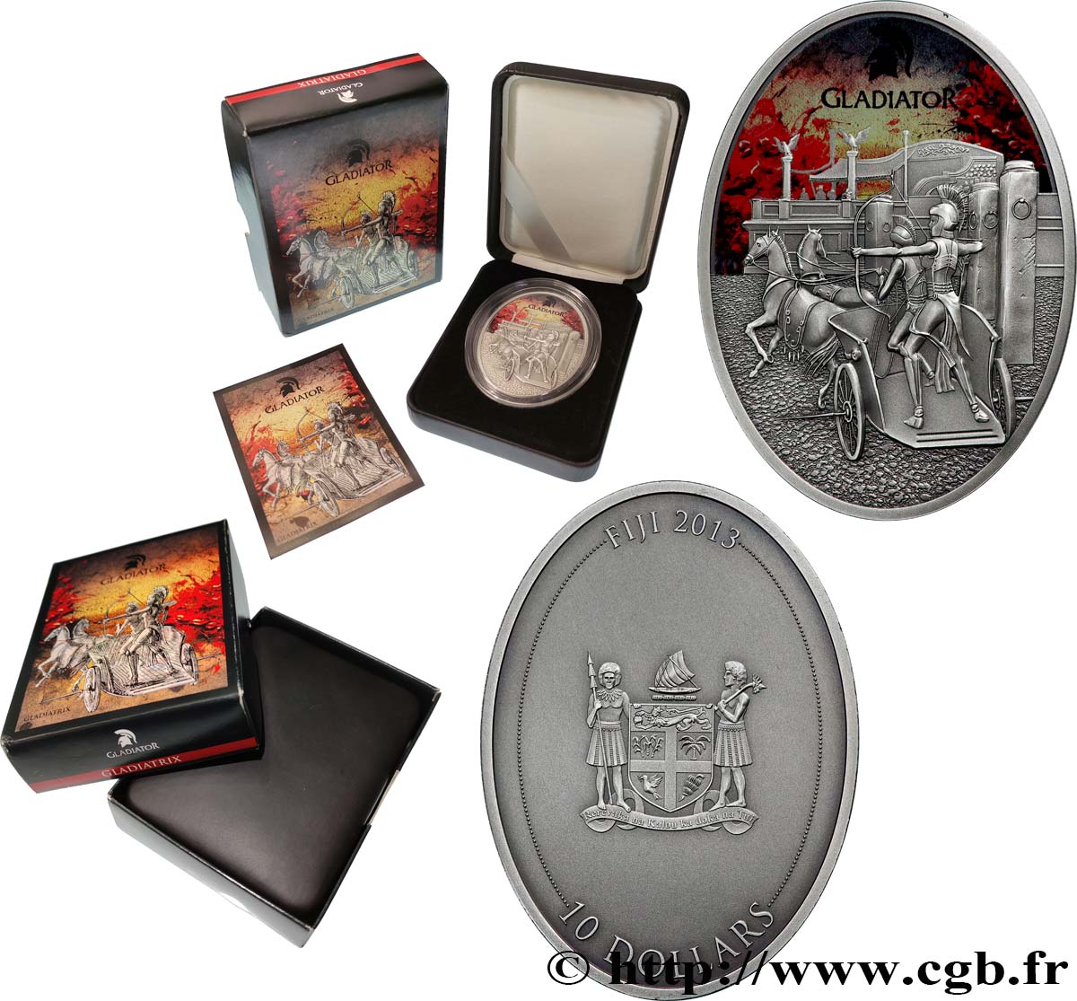 FIDJI 10 Dollar Proof Gladiatrix 2013 FDC