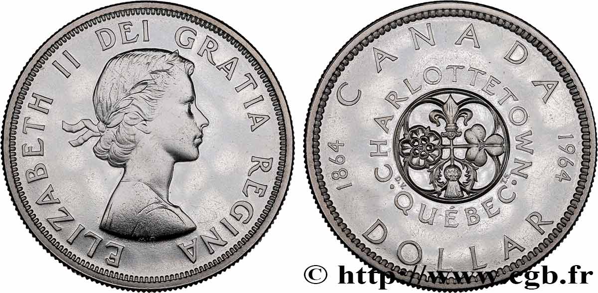 CANADA 1 Dollar Charlottetown-Québec 1964  MS 