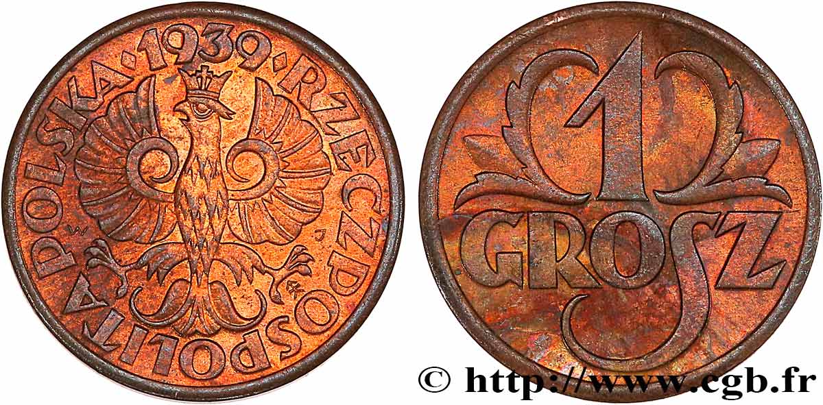 POLEN 1 Grosz 1939 Varsovie fVZ