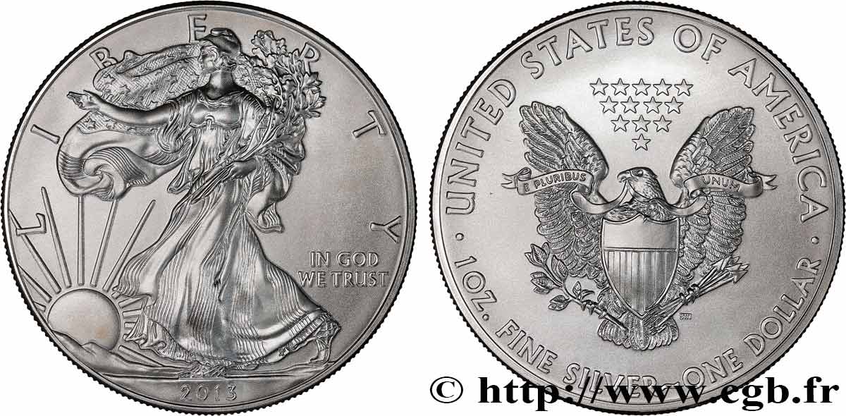 ÉTATS-UNIS D AMÉRIQUE 1 Dollar type Liberty Silver Eagle 2013  SPL 