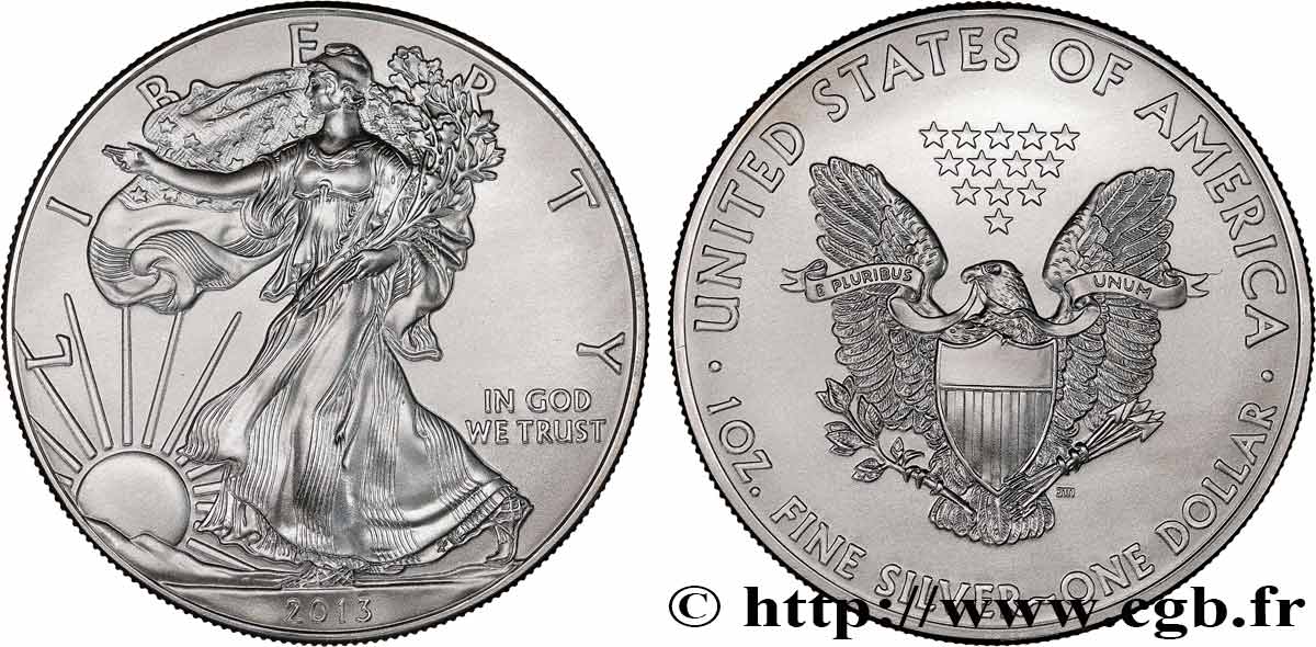 ÉTATS-UNIS D AMÉRIQUE 1 Dollar type Liberty Silver Eagle 2013  SPL 