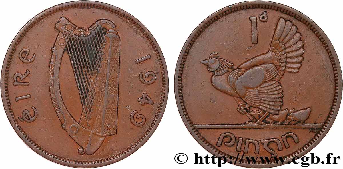 IRELAND REPUBLIC 1 Pingin Eire 1949 AU