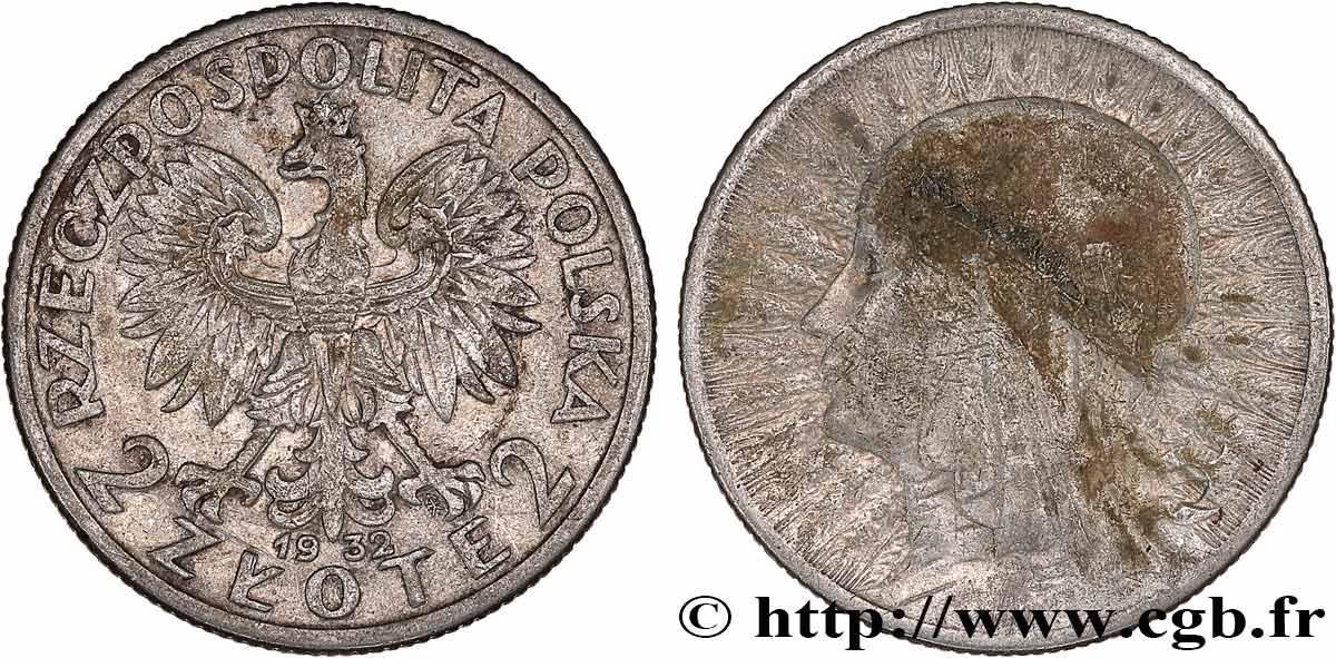 POLEN 2 Zlote Reine Jadwiga 1932 Varsovie fSS