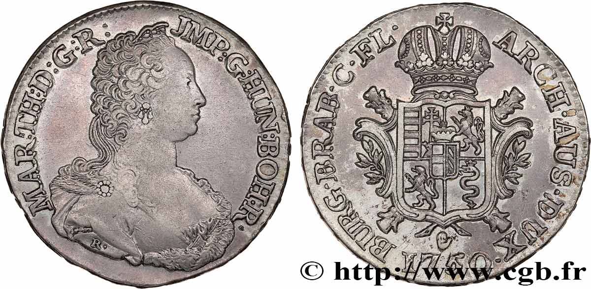 AUSTRIAN NETHERLANDS - DUCHY OF BRABANT - MARIA-THERESA Ducaton d argent 1750 Anvers XF 