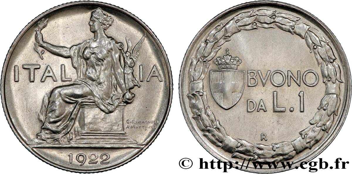 ITALY 1 Lira (Buono da L.1) Italie assise 1922 Rome - R MS