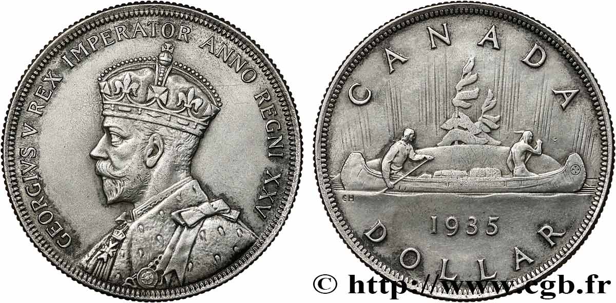 CANADA 1 Dollar Georges V jubilé d’argent 1935  XF 