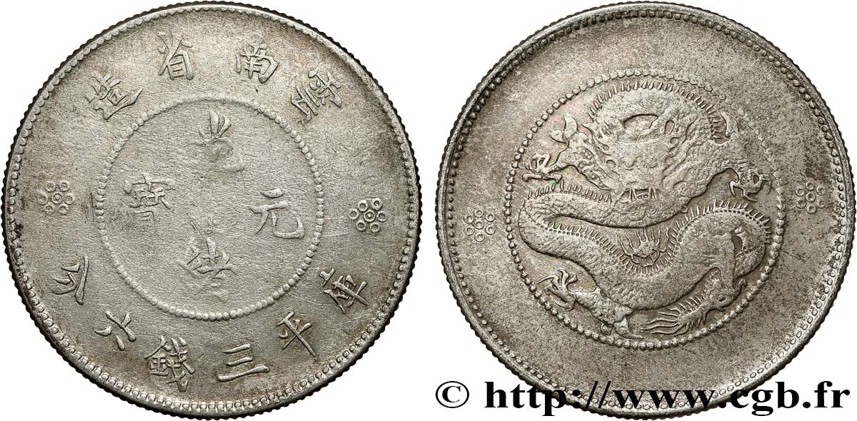 CHINA 50 Cents Province du Yunnan 1911  BC+ 