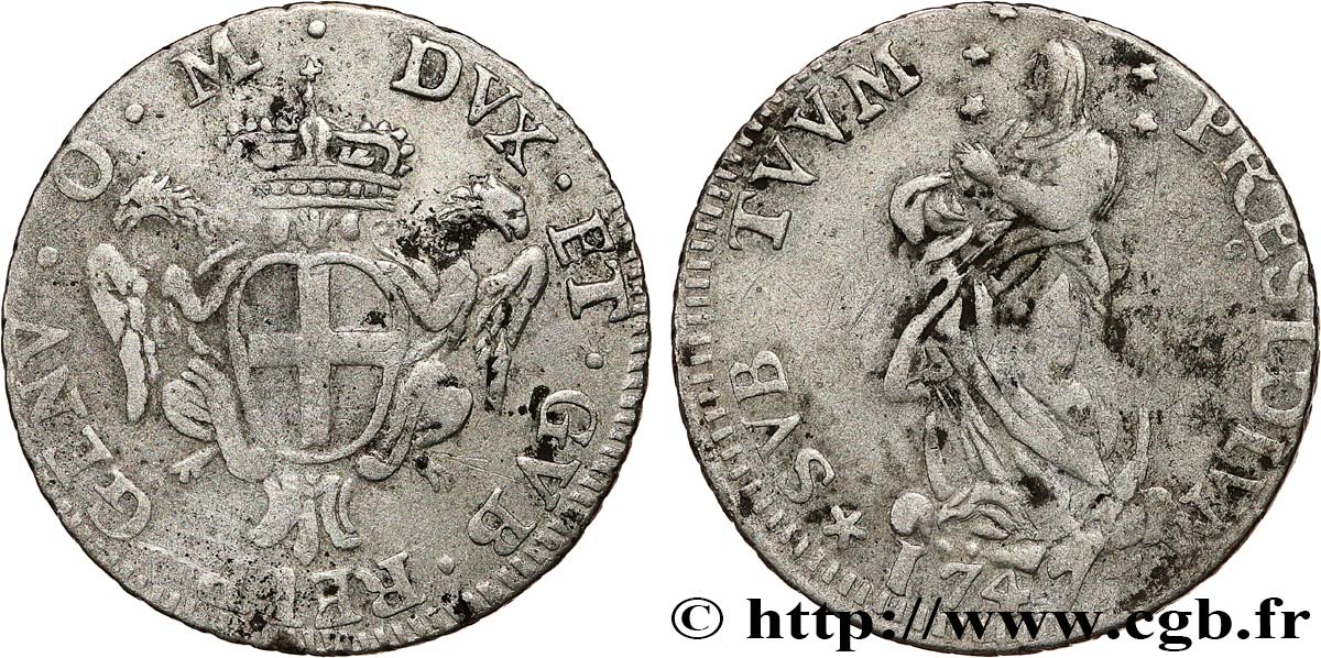ITALIE - LIGURIE - RÉPUBLIQUE DE GÊNES 1 Lire 1747 Gênes TB+