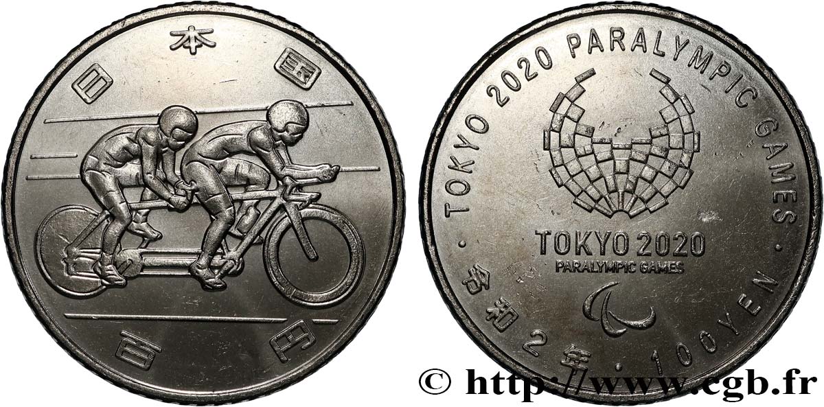 JAPAN 100 Yen Jeux Para-Olympiques Tokyo 2020 - cyclisme an 2 ère Reiwa (2020) Hiroshima MS