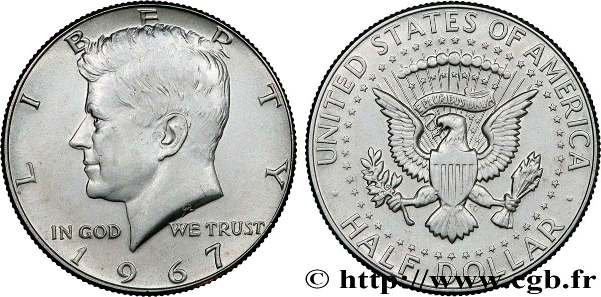 UNITED STATES OF AMERICA 1/2 Dollar Kennedy 1967 Philadelphie AU