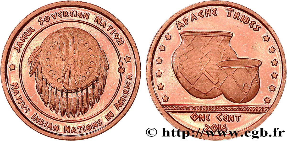 UNITED STATES OF AMERICA - Native Tribes 1 Cent Proof Tribus Apache 2016  MS 