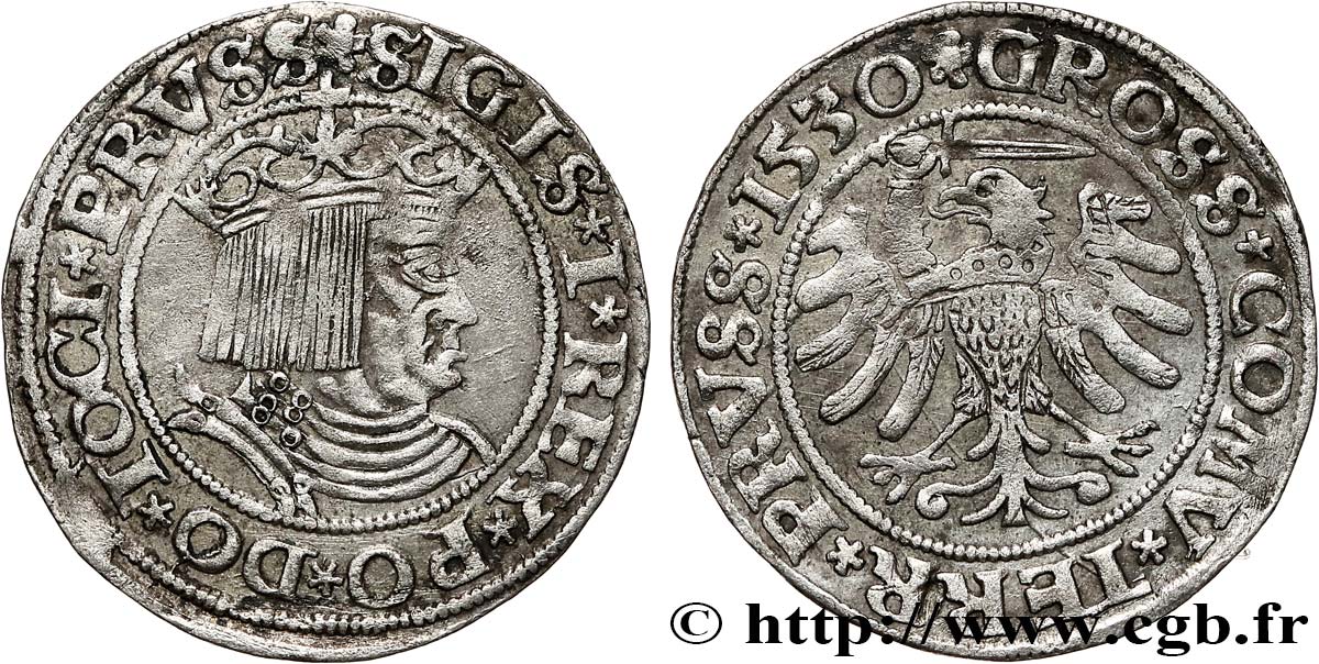 POLAND - SIGISMUND I THE OLD Gros  1530 Toruń AU 
