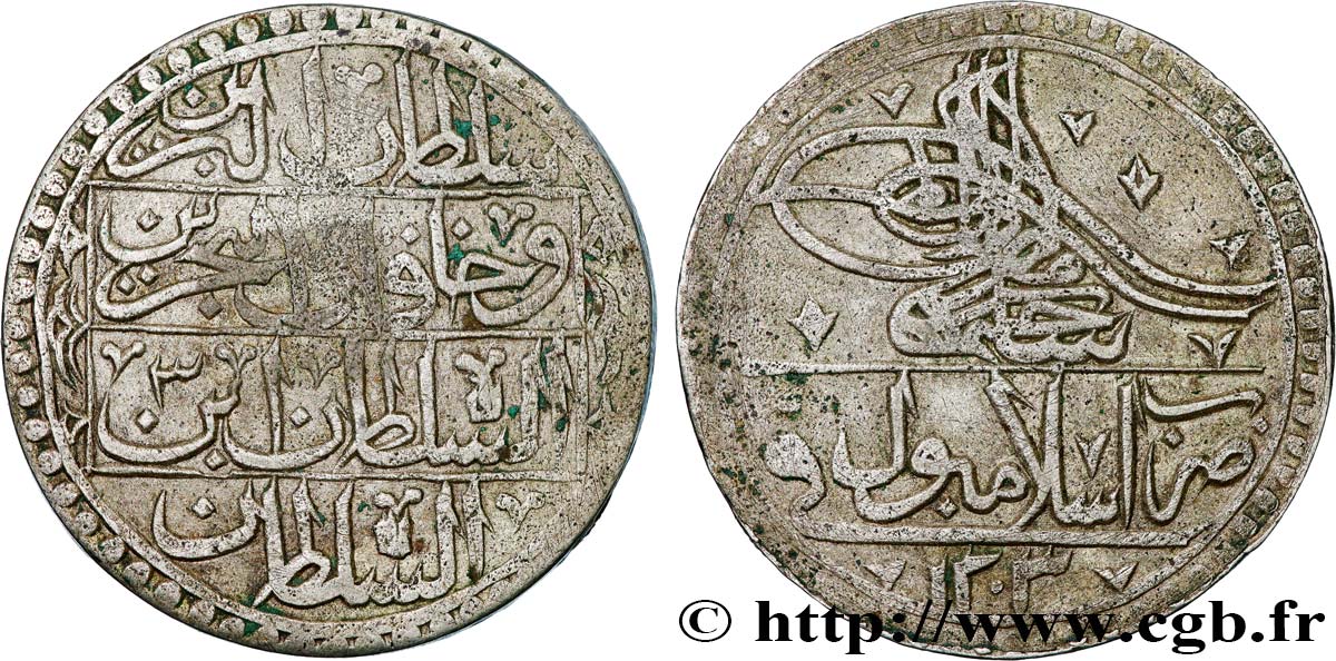 TURKEY 1 Yuzluk Selim III AH 1203 an 3 1791 Istanbul XF 