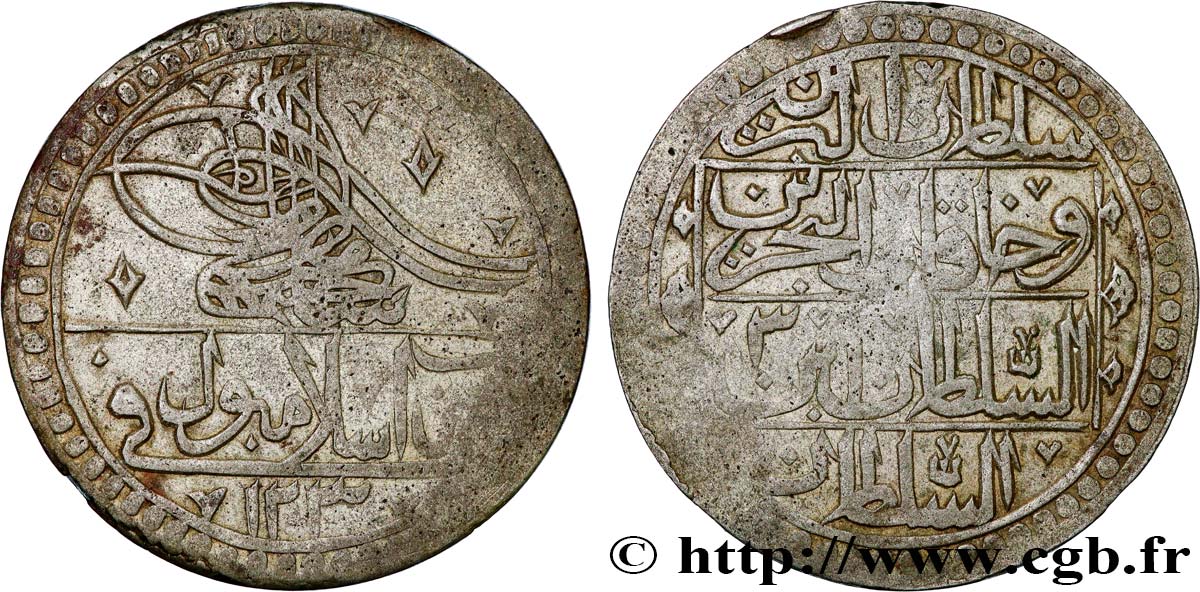 TURKEY 1 Yuzluk Selim III AH 1203 an 3 1791 Istanbul XF 