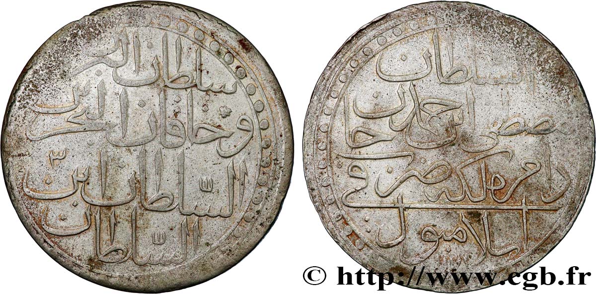 TURKEY 2 Zolota (60 Para) AH 1171 an 3 au nom de Mustafa III (1760) Constantinople XF 
