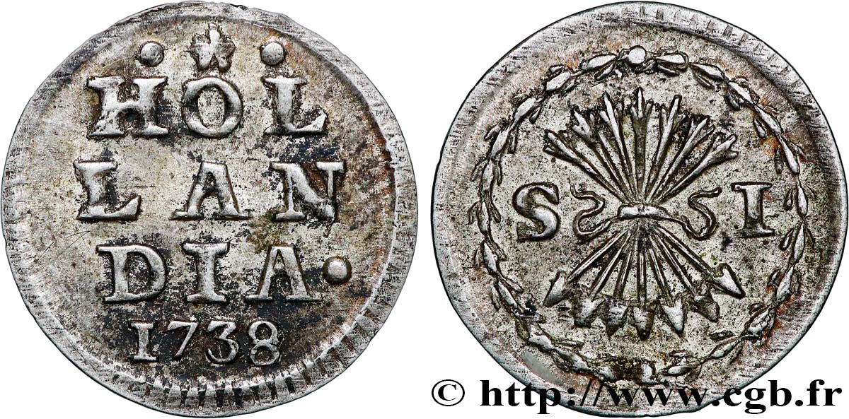 NETHERLANDS - HOLLAND 1 Stuiver 1738 VF