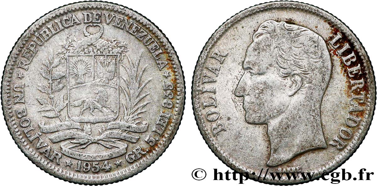 VENEZUELA 1 Bolivar Simon Bolivar 1954 Philadelphie fSS