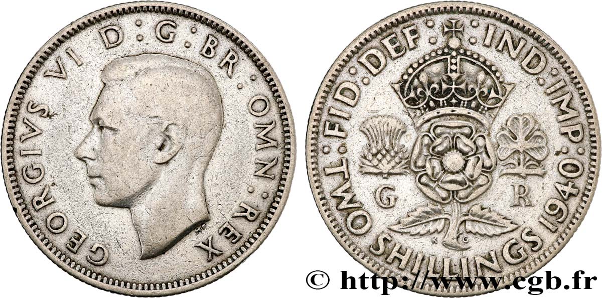 ROYAUME-UNI 1 Florin (2 Shillings) Georges VI 1940  TB+