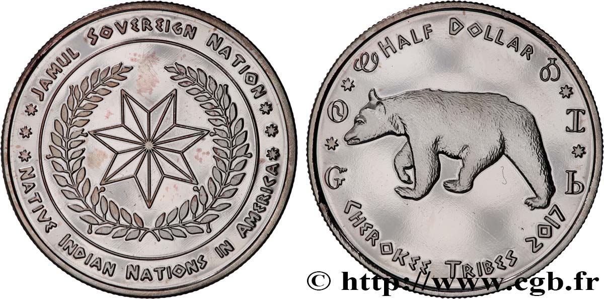 UNITED STATES OF AMERICA - Native Tribes 1/2 Dollar Cherokee Tribes 2017  MS 