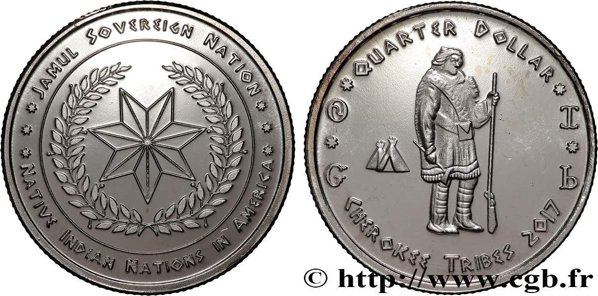 UNITED STATES OF AMERICA - Native Tribes 1/4 Dollar Cherokee Tribes 2017  MS 