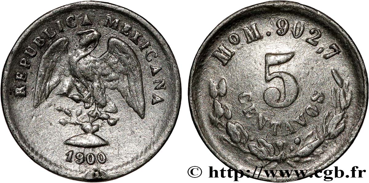 MÉXICO 5 Centavos 1900 Mexico MBC