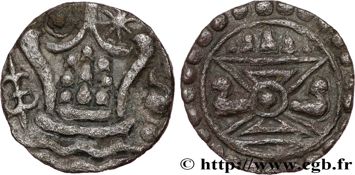MYANMAR 1/4 d’Unité d’argent - Royaume Pyu c. VIIe siècle Sri Ksetra BB 