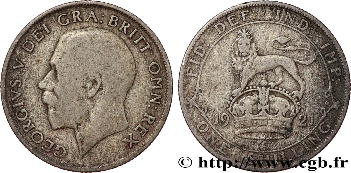 VEREINIGTEN KÖNIGREICH 1 Shilling Georges V 1921 Londres fS
