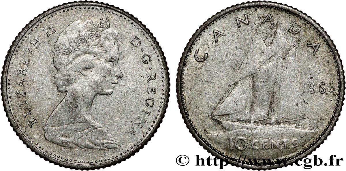 CANADA 10 Cents Elisabeth II 1968 BB