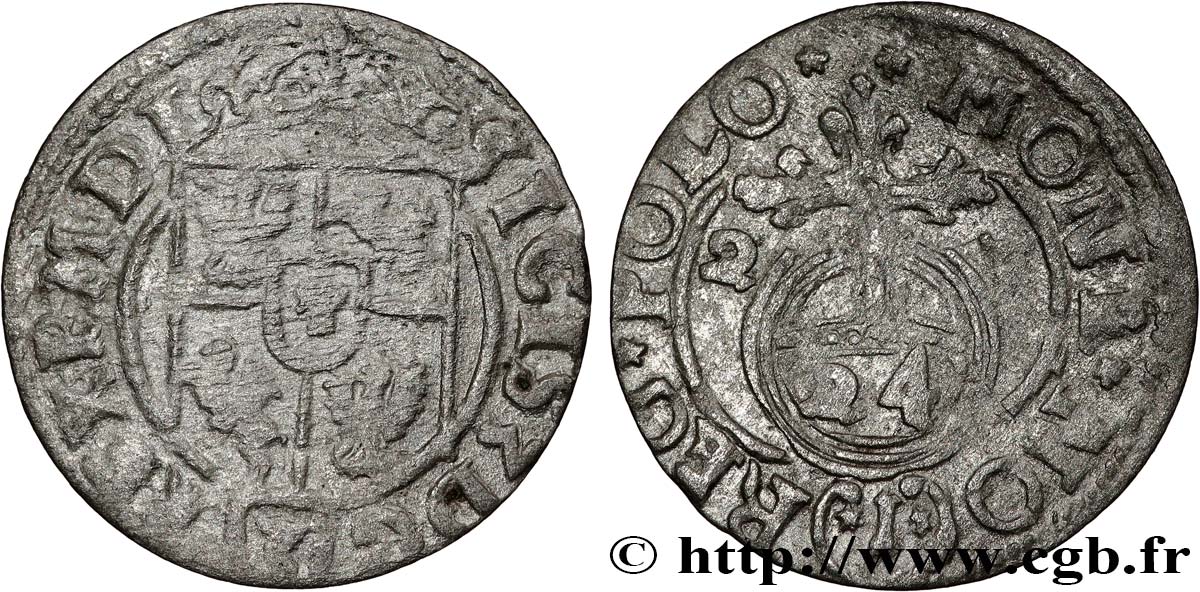 POLOGNE - ROYAUME DE POLOGNE - SIGISMOND III VASA 1 Półtorak / 3 Polker / 1/24 Thaler Sigismond III Vasa 1623 Cracovie TB+