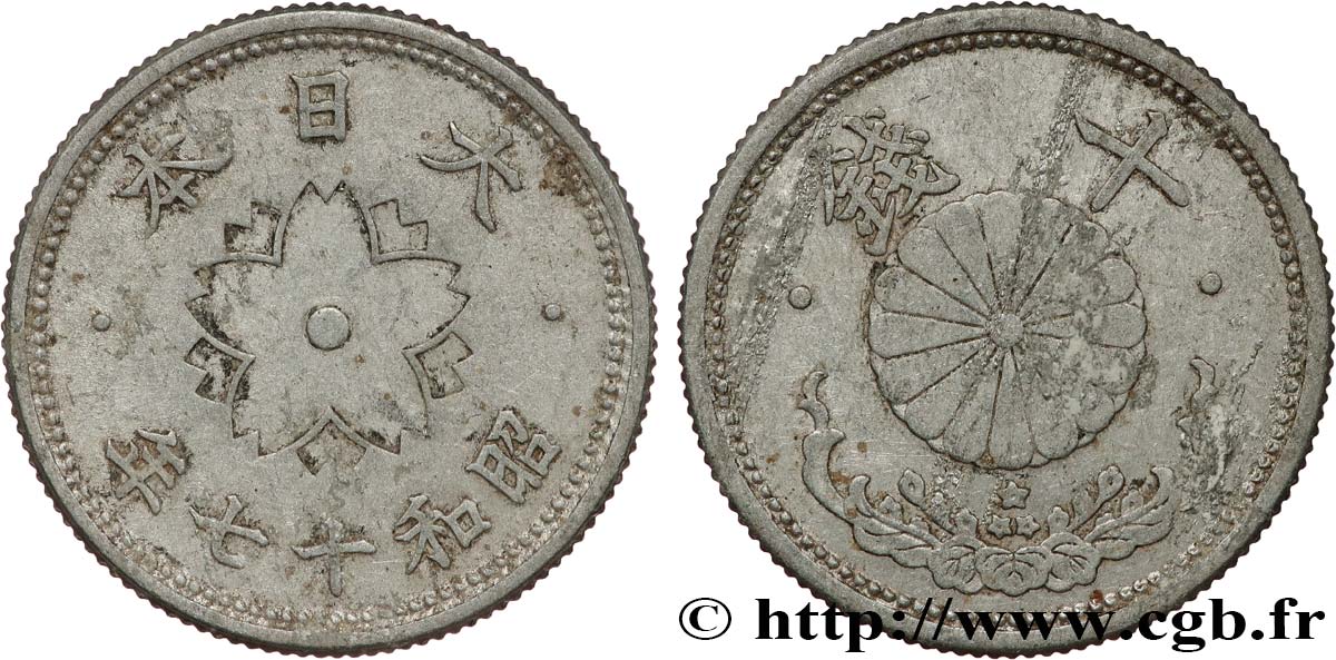 JAPON 10 Sen an 17 Showa 1942  TTB+
