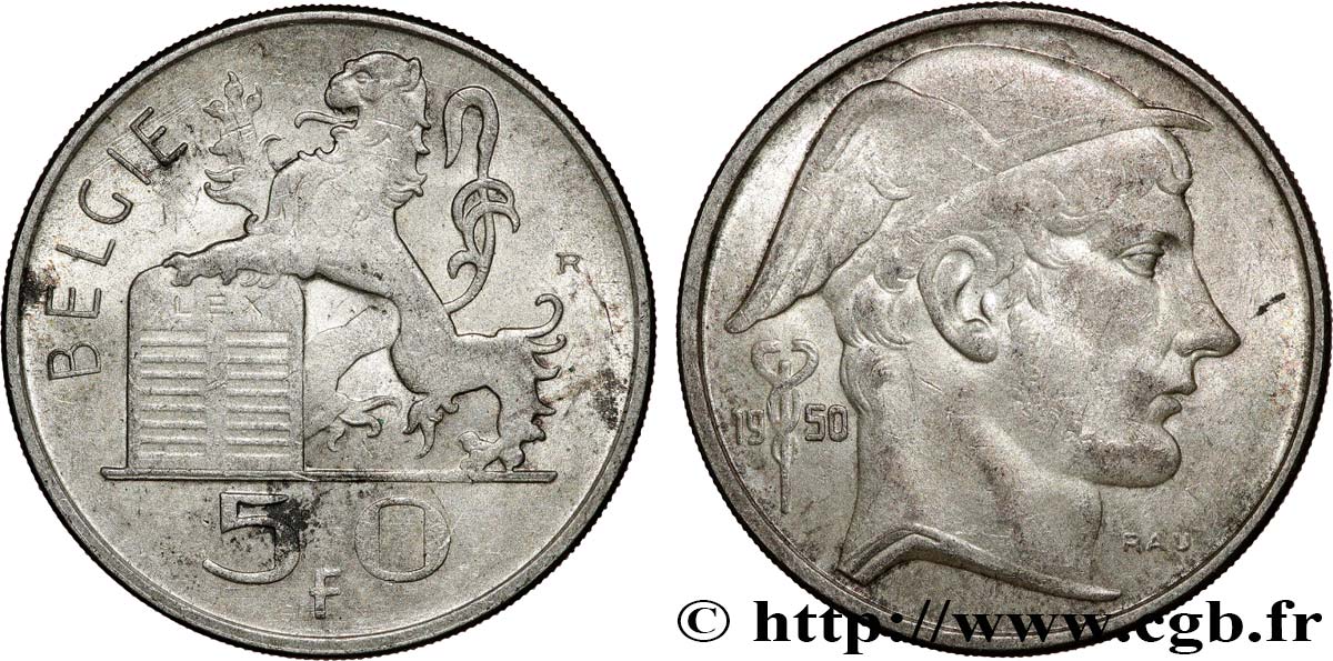 BELGIQUE 50 Francs légende flamande 1950 TTB