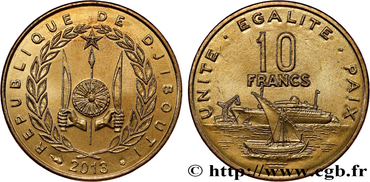 DJIBOUTI 10 Francs 2013 Paris SPL 