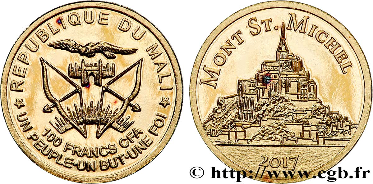 MALI 100 Francs Proof Mont Saint Michel 2016  SPL 