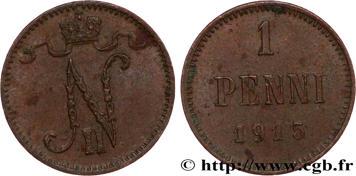 FINLANDIA 1 Penni Tsar Nicolas II 1915 BB